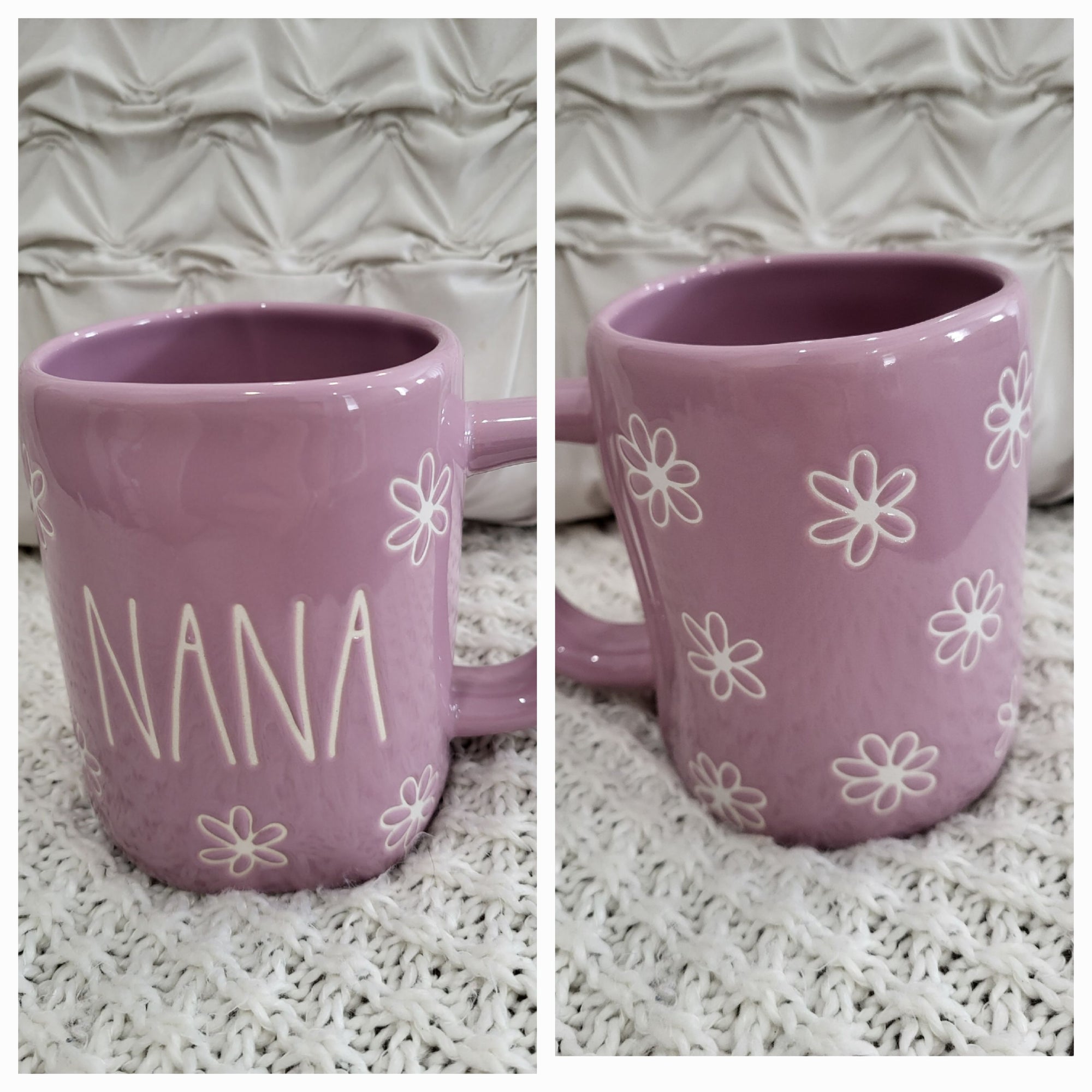 Rae Dunn "Nana" Double Sided Purple Flower Mug Collection