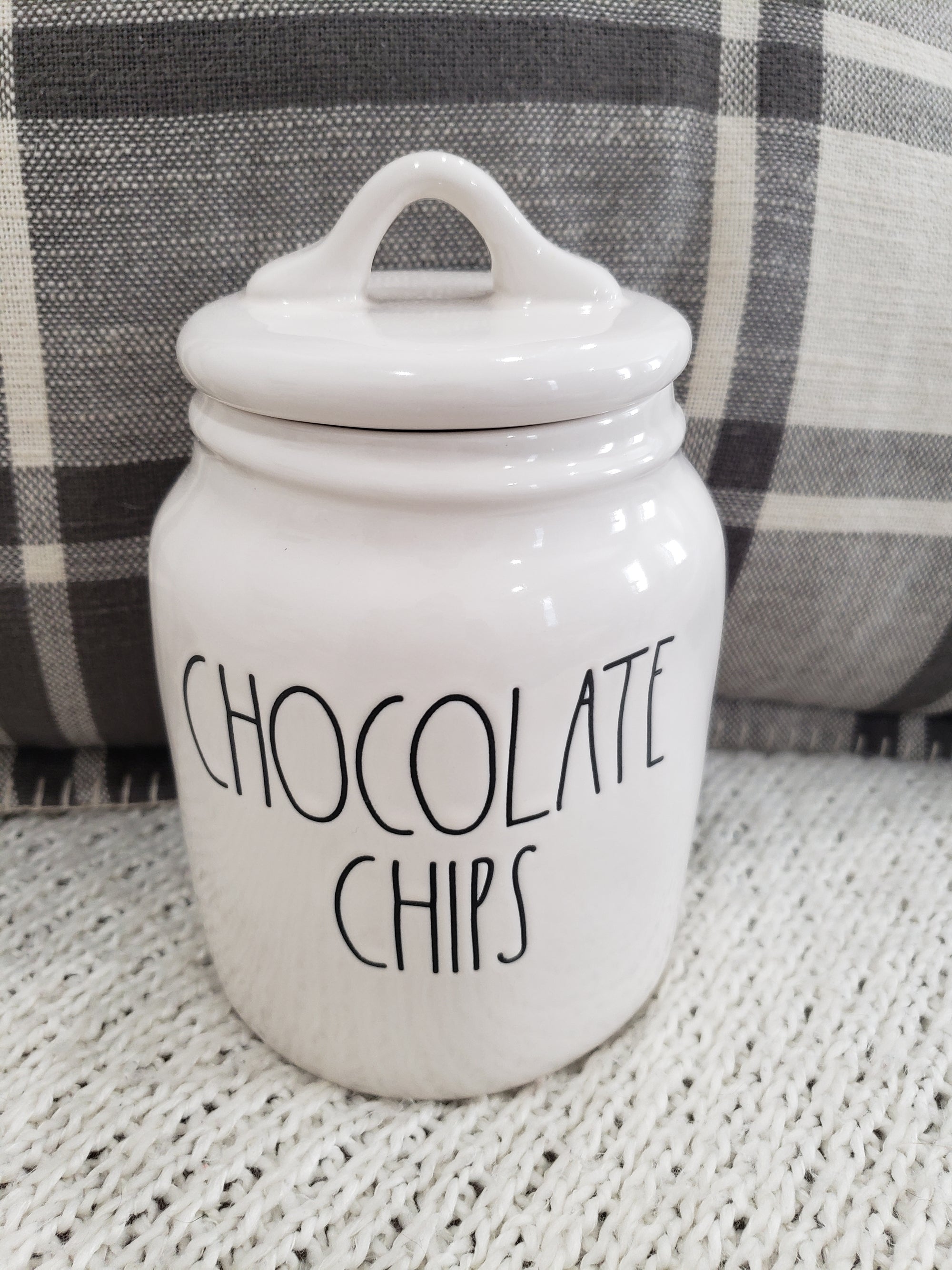 Rae Dunn "Chocolate Chips" Small White Canister Collection