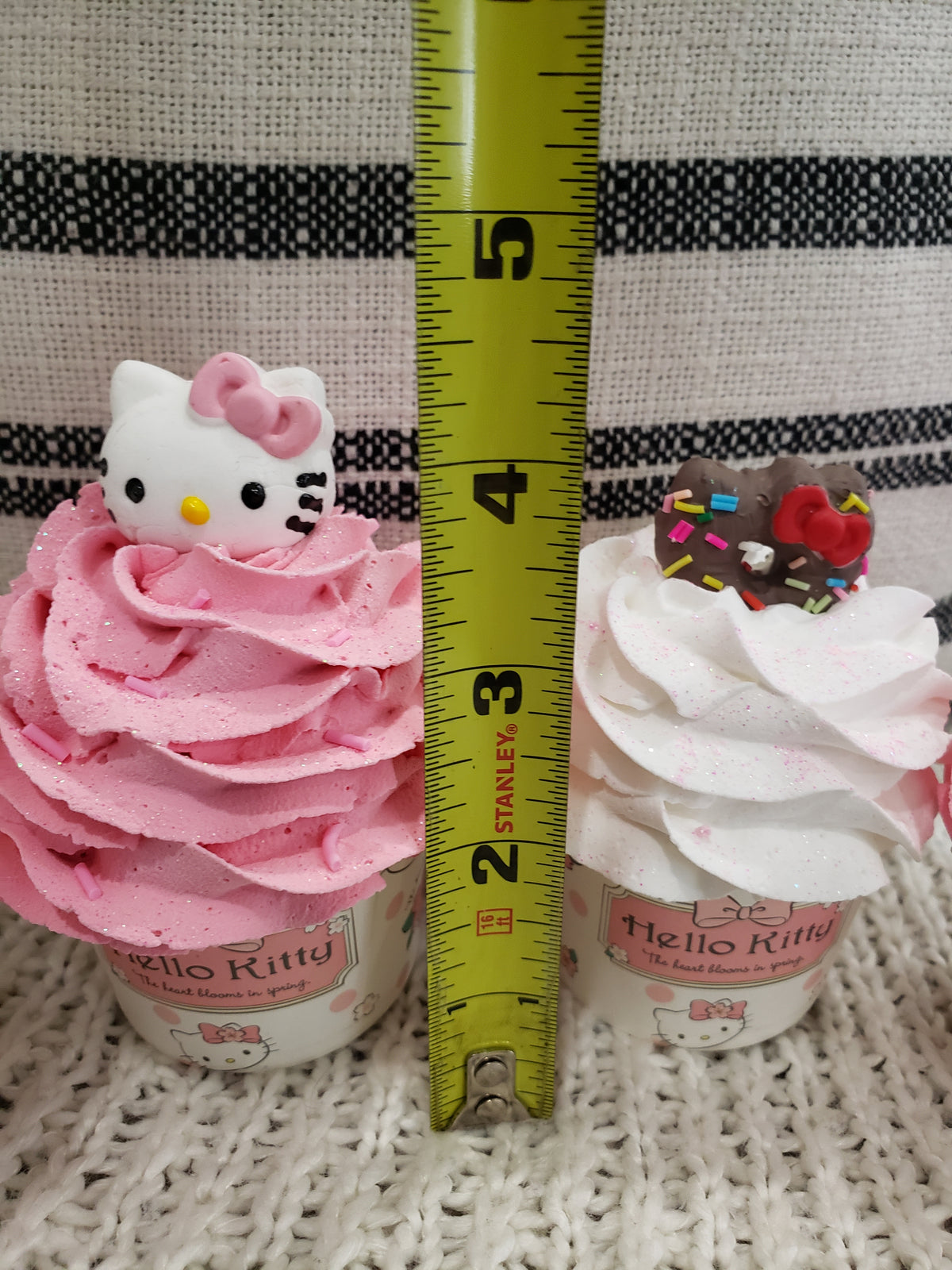 Pip Posh Design Faux Sweet Décor Classic Hello Kitty Assorted Cupcake Set Of 4 Hk Bakery Collection