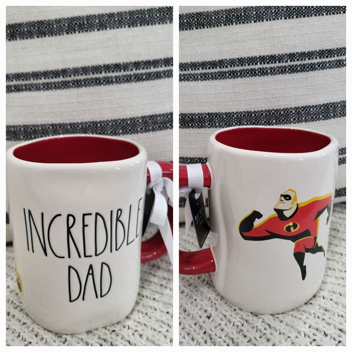 Rae Dunn &quot;Incredible Dad&quot; Mr. Incredible Double Sided Mug Disney/ Pixar Incredibles Collection