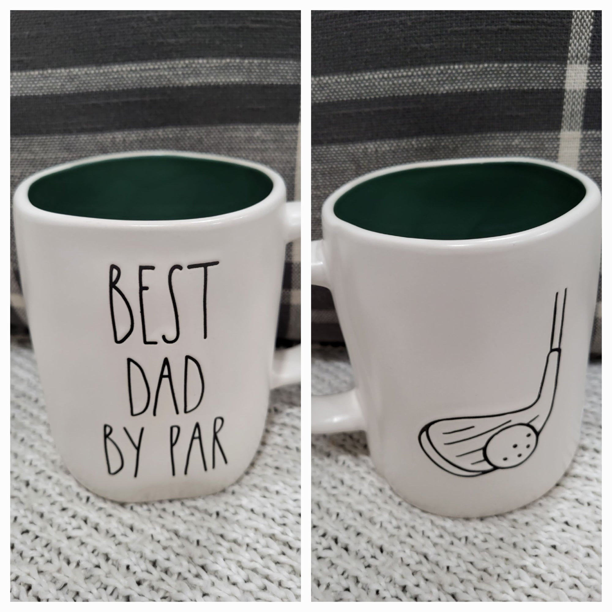 Rae Dunn "Best Dad By Par" Golf Club Double Sided Mug Collection