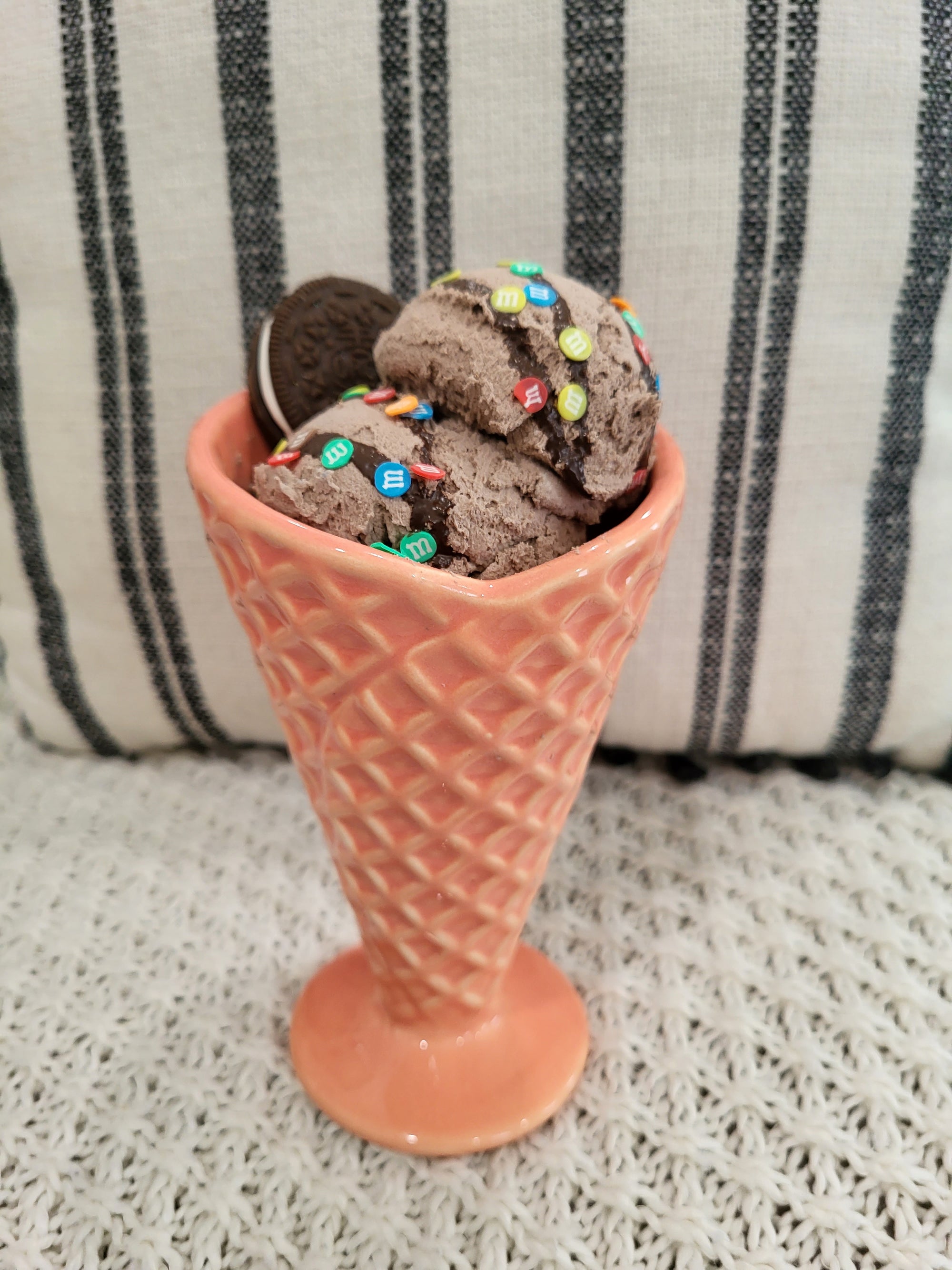 Pip Posh Design Faux Sweet Décor Chocolate M&M Oreo Ice Cream Cone Dessert Collection