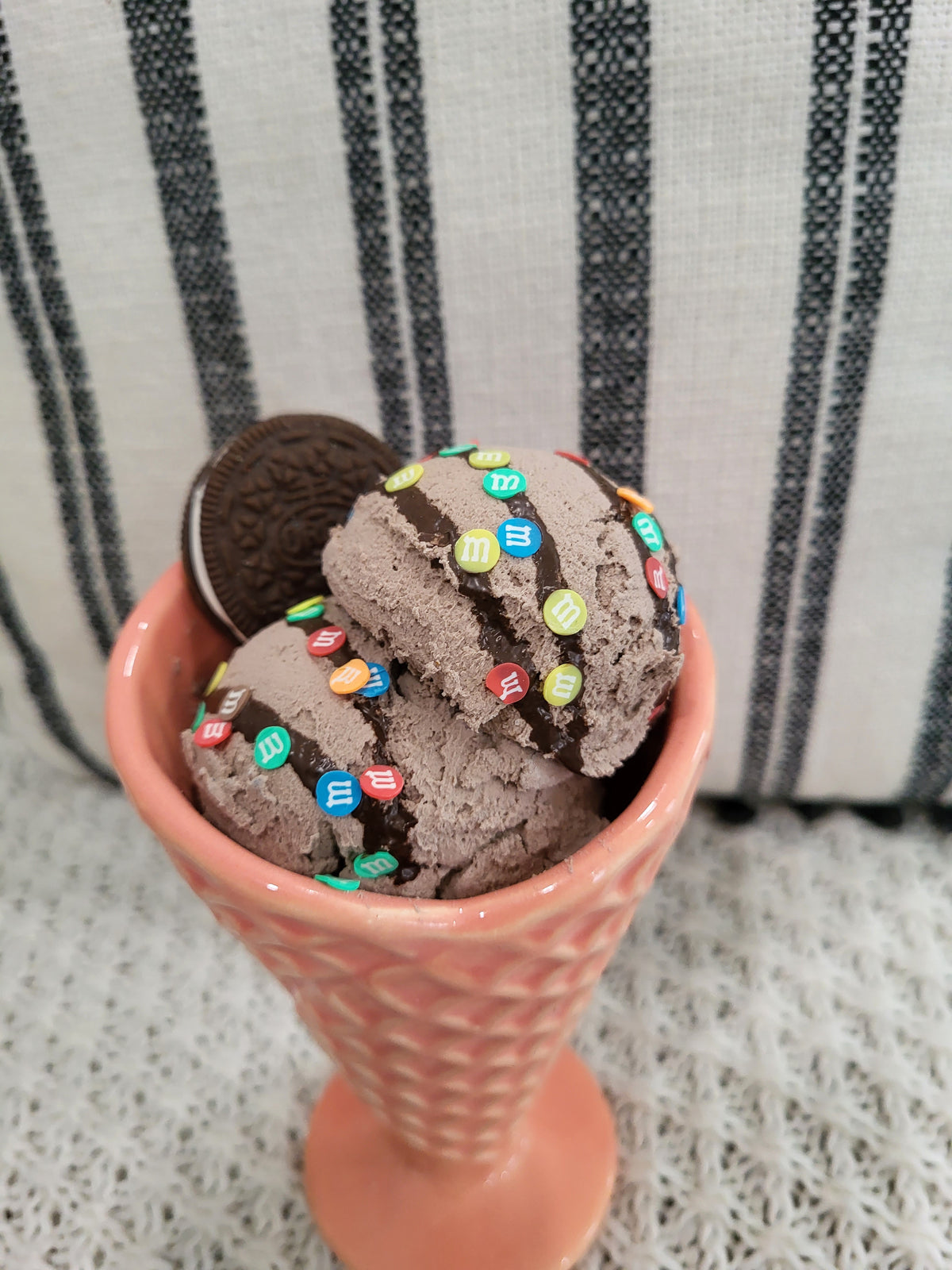 Pip Posh Design Faux Sweet Décor Chocolate M&amp;M Oreo Ice Cream Cone Dessert Collection