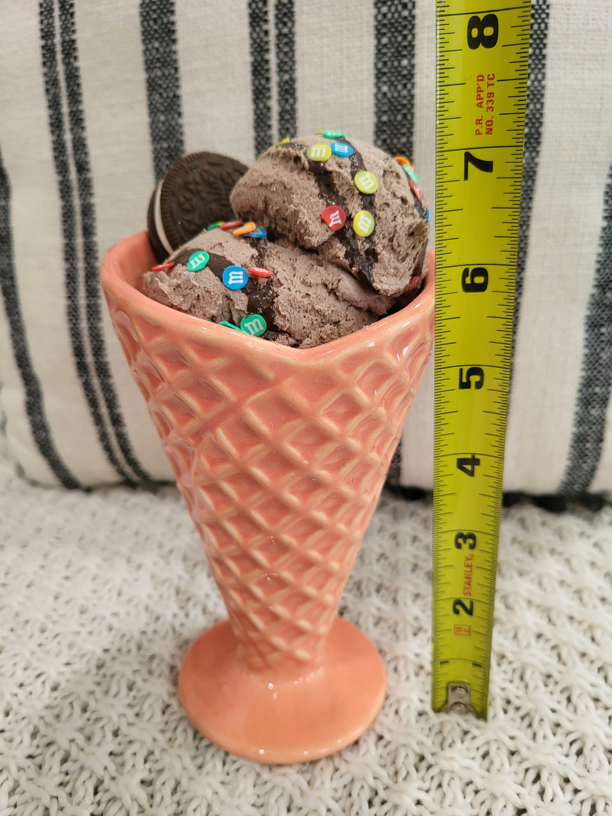 Pip Posh Design Faux Sweet Décor Chocolate M&amp;M Oreo Ice Cream Cone Dessert Collection