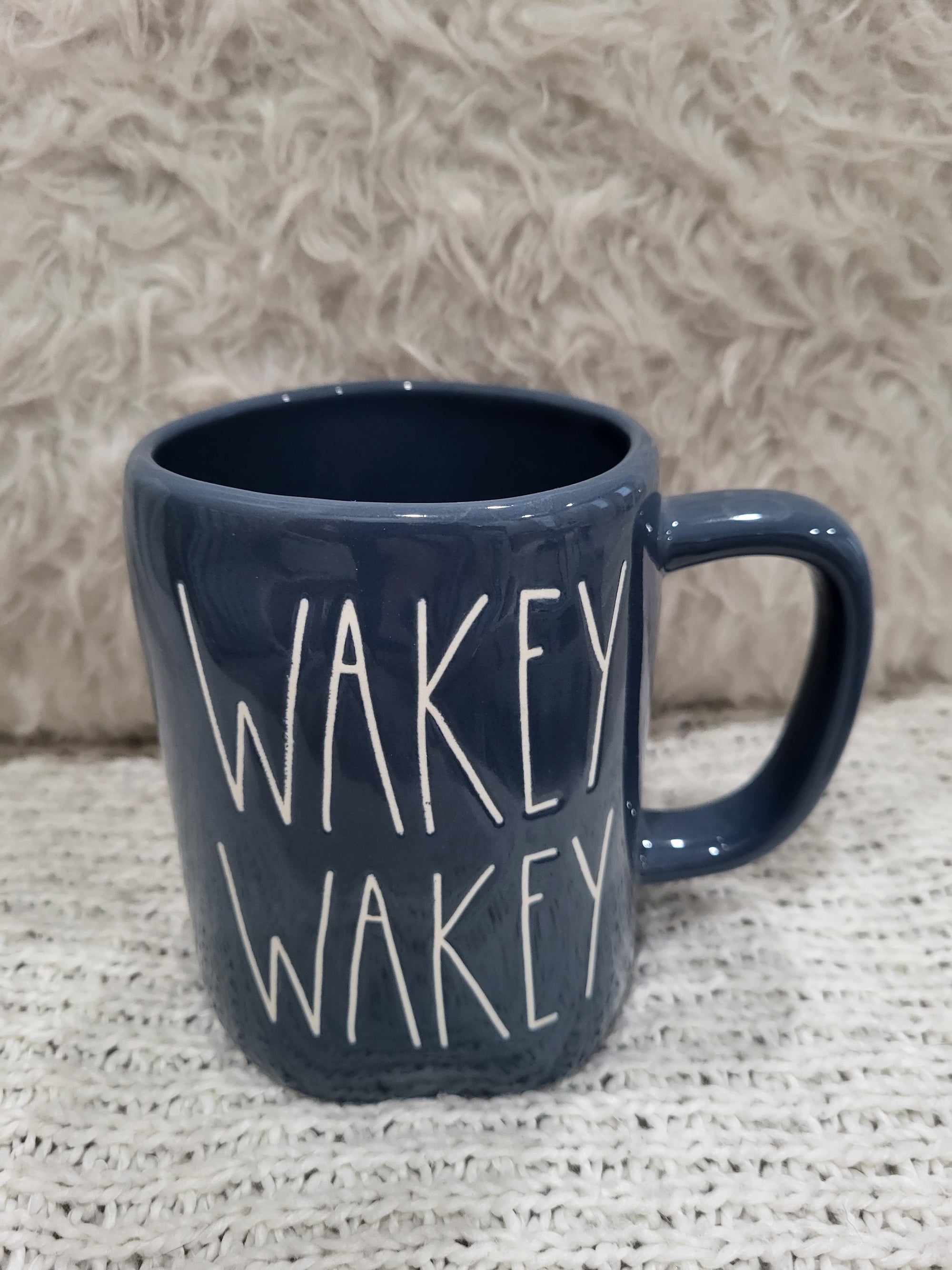 Rae Dunn "Wakey Wakey" Navy Blue Mug Collection