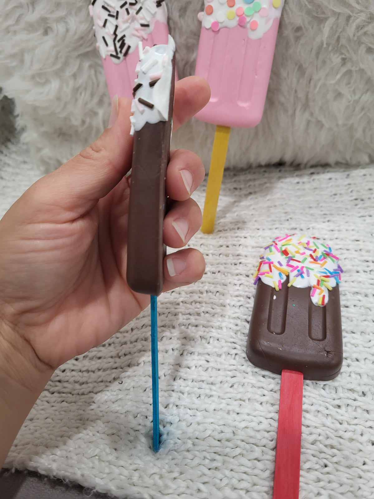 Pip Posh Design Faux Sweet Décor Ice Cream Pops Assortment Set Of 6