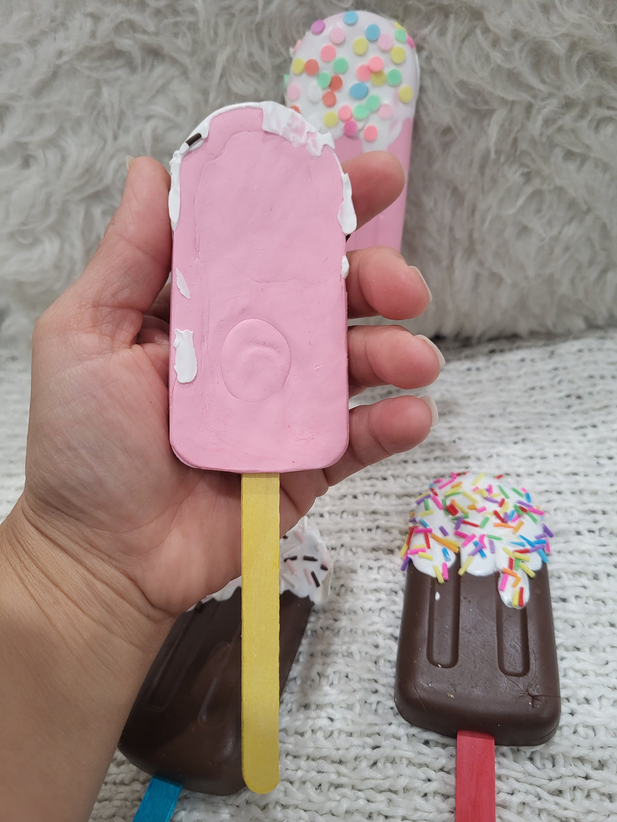 Pip Posh Design Faux Sweet Décor Ice Cream Pops Assortment Set Of 6