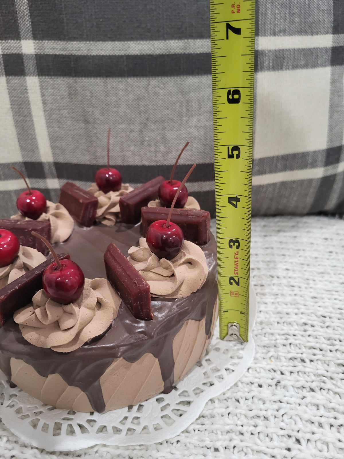 Pip Posh Design Faux Sweet Décor Chocolate Cherry Drizzle Cake Bakery Collection