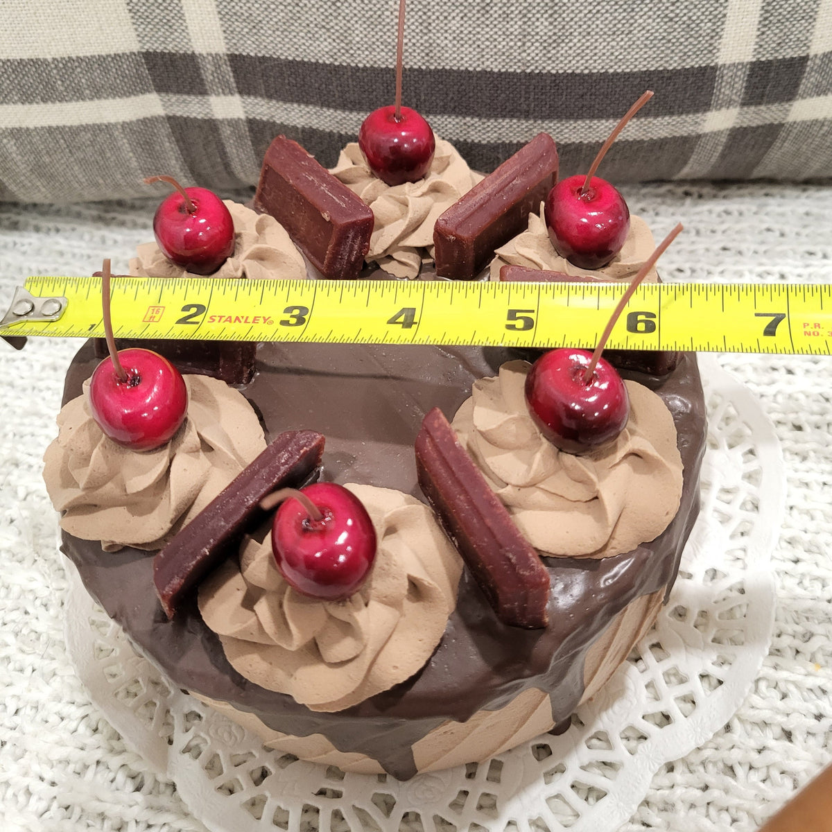 Pip Posh Design Faux Sweet Décor Chocolate Cherry Drizzle Cake Bakery Collection
