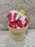 Pip Posh Design Faux Sweet Décor Yellow Cone & Raspberry Vanilla Drizzle Ice Cream  Dessert Collection