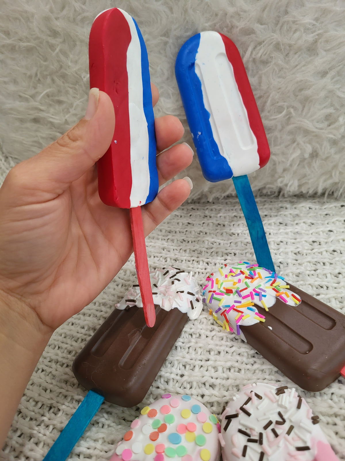 Pip Posh Design Faux Sweet Décor Ice Cream Pops Assortment Set Of 6