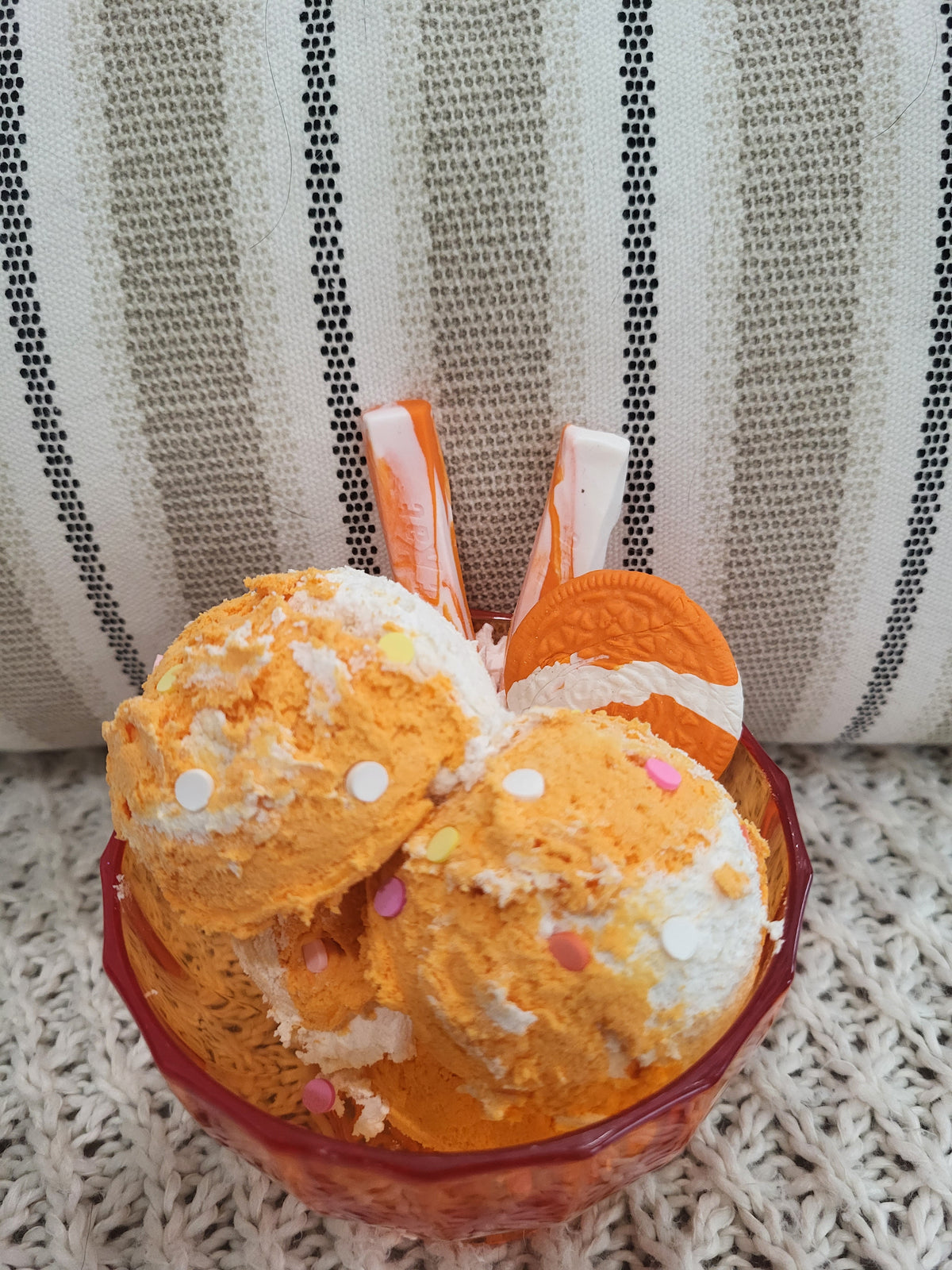 Pip Posh Design Faux Sweet Décor Orange Cookie Creamsicle Ice Cream Dessert Collection