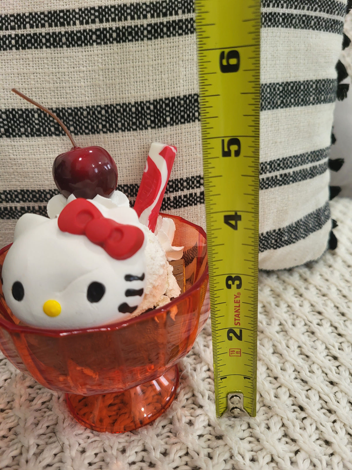 Pip Posh Design Faux Sweet Décor Hello Kitty Whipped Cherry Cholate Cake Ice Cream Dish Dessert HK Collection