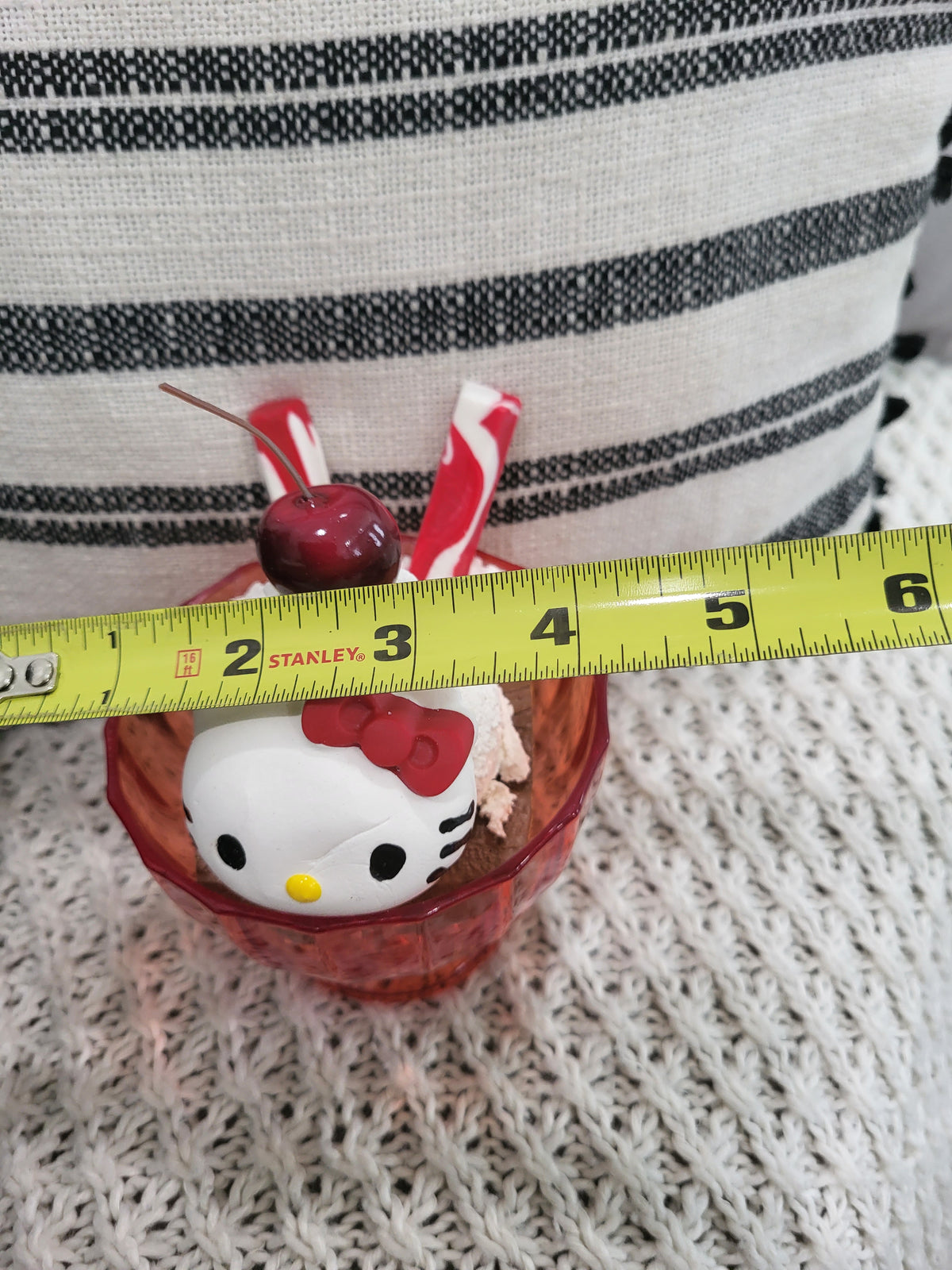 Pip Posh Design Faux Sweet Décor Hello Kitty Whipped Cherry Cholate Cake Ice Cream Dish Dessert HK Collection