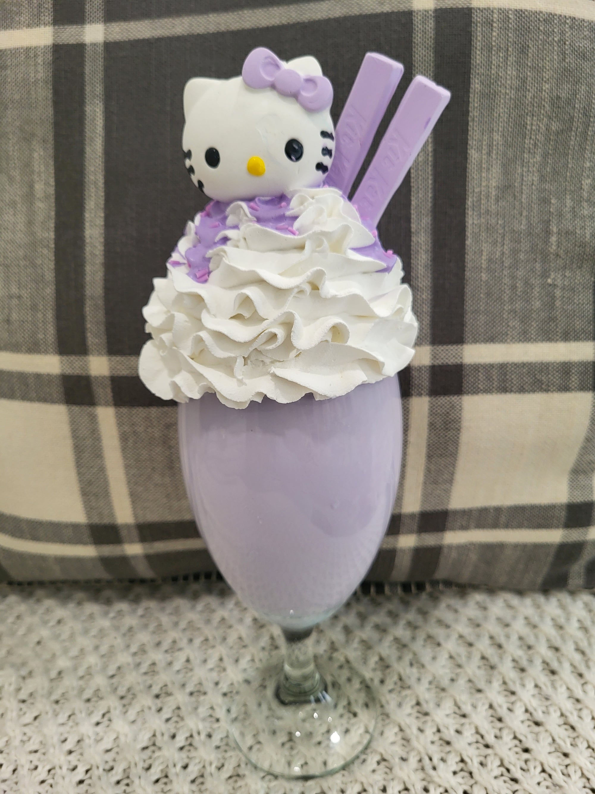 Pip Posh Design Faux Sweet Décor Hello Kitty Whipped Purple Milk Shake Dessert Collection