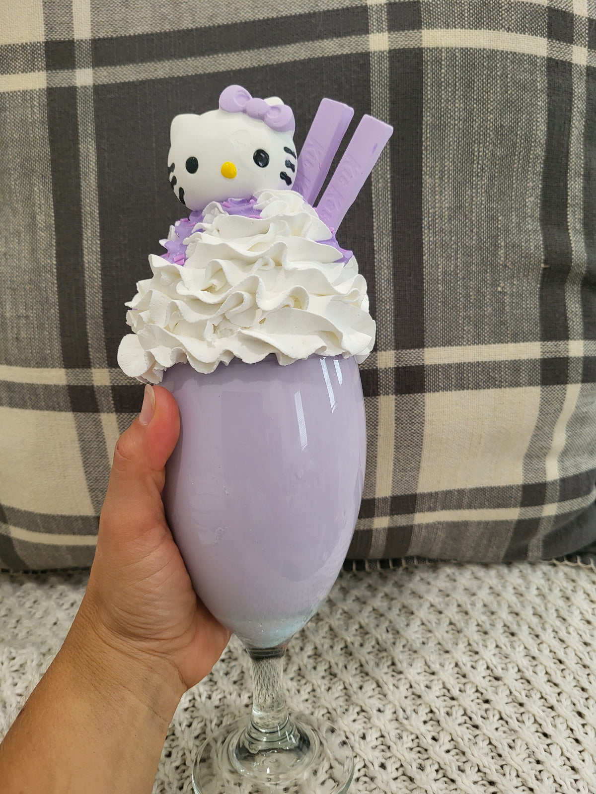 Pip Posh Design Faux Sweet Décor Hello Kitty Whipped Purple Milk Shake Dessert Collection