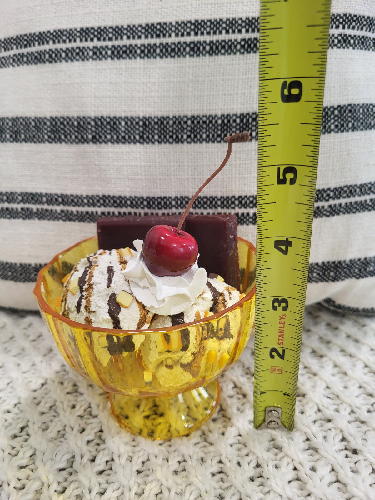 Pip Posh Design Faux Sweet Décor Whipped Cherry Vanilla Caramel Chocolate Drizzle Ice Cream Dessert Collection