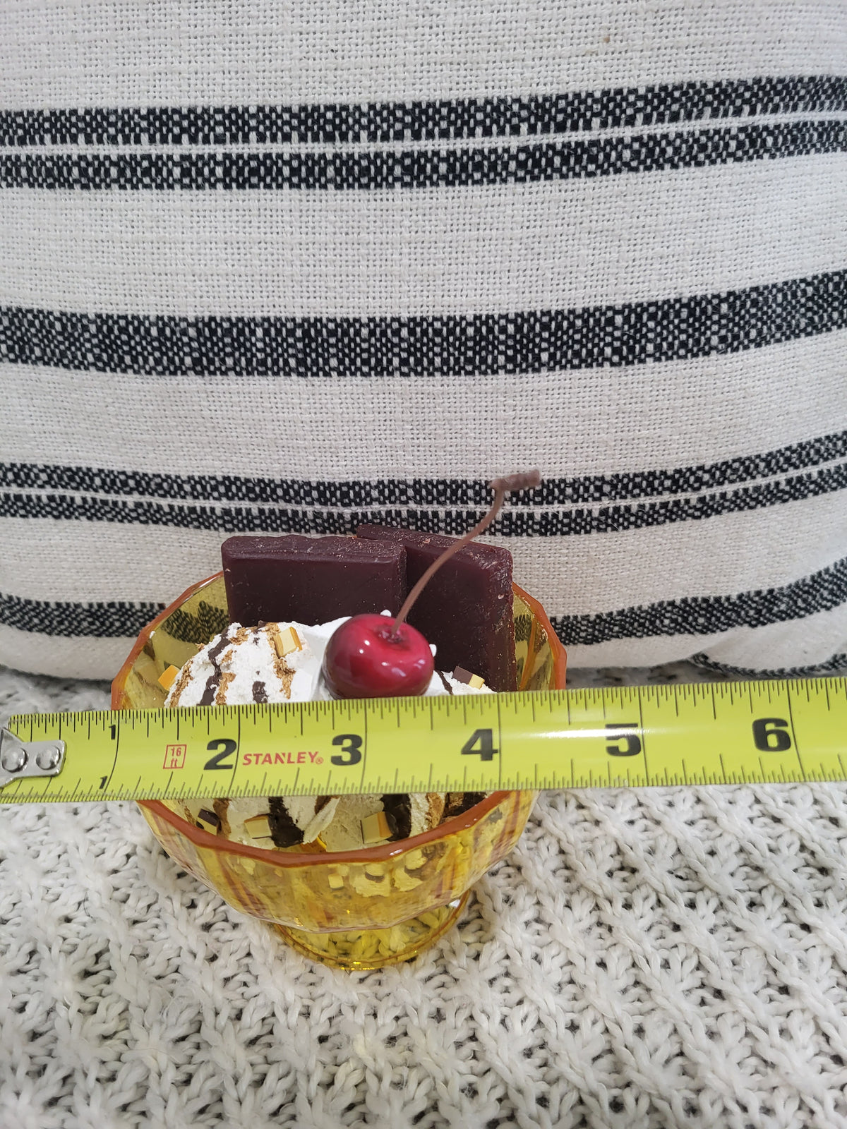 Pip Posh Design Faux Sweet Décor Whipped Cherry Vanilla Caramel Chocolate Drizzle Ice Cream Dessert Collection