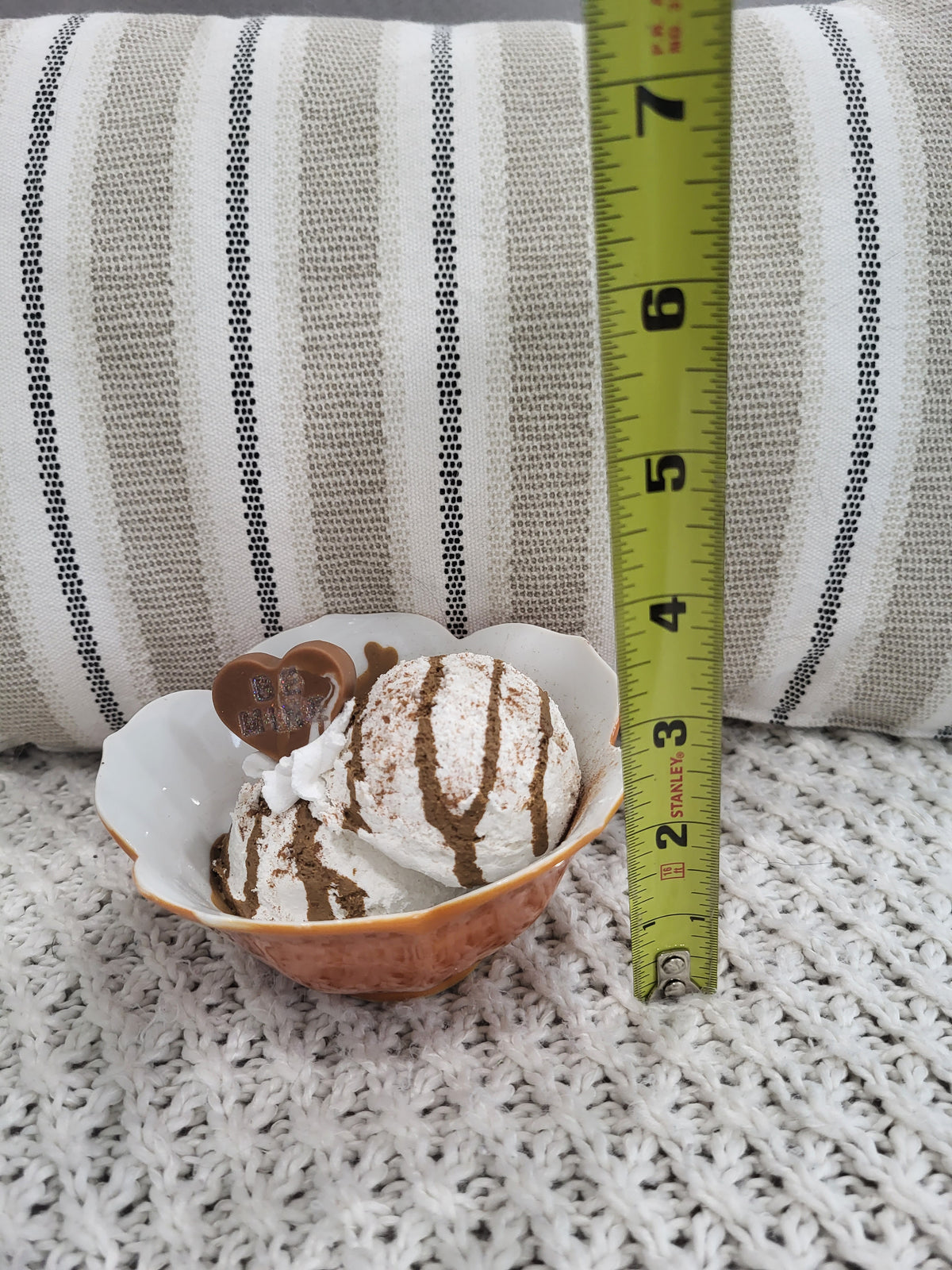 Pip Posh Design Faux Sweet Décor Flower Bowl &amp; Vanilla Caramel Ice Cream Dessert Collection