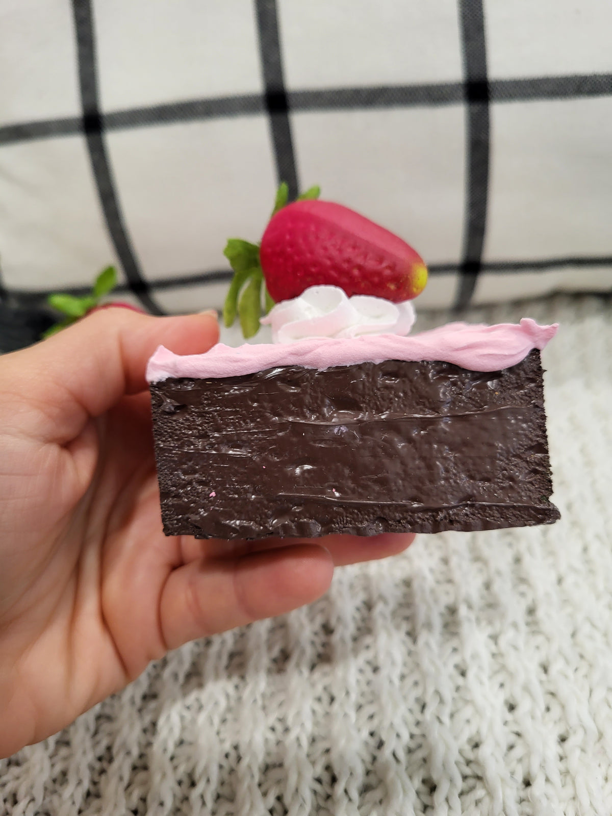 Pip Posh Design Faux Sweet Décor Strawberry Frosted Strawberry On Top Brownies Set Of 2 Bakery Collection