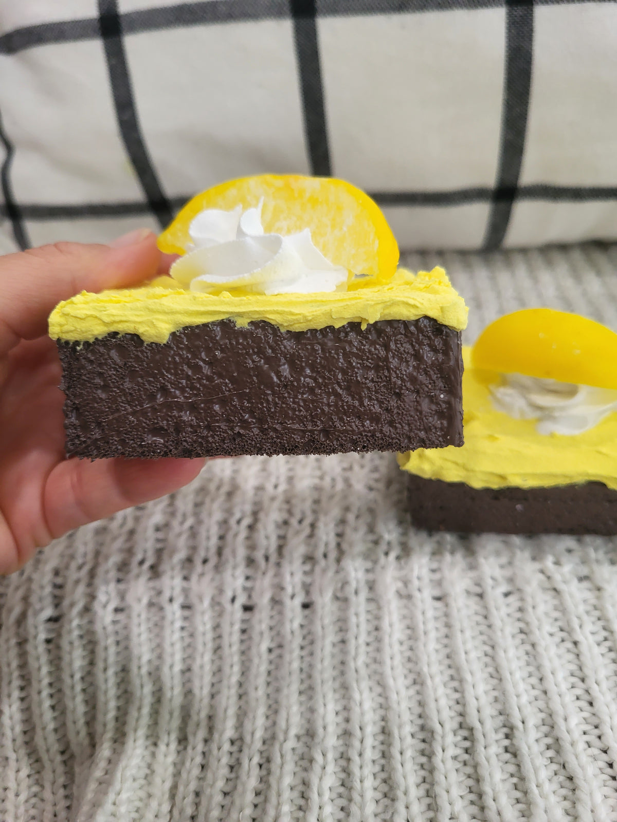 Pip Posh Design Faux Sweet Décor Whipped Lemon Brownies Set Of 2 Bakery Collection