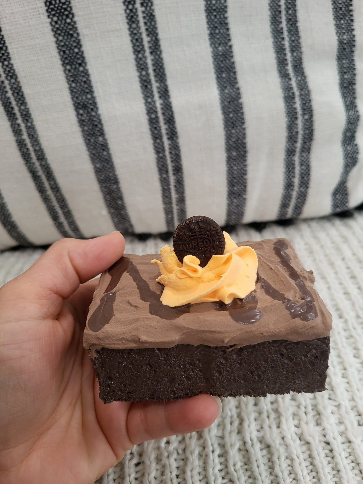 Pip Posh Design Faux Sweet Décor Orange Whipped Brownies Set Of 2 Bakery Collection