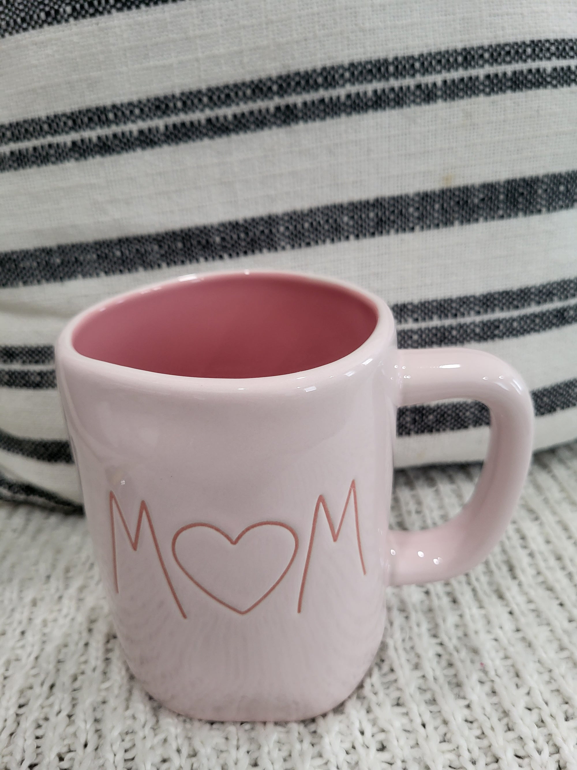 Rae Dunn "Mom" Heart Powder Pink Mug Collection