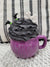 Rae Dunn "Witch's Brew" Double Sided Purple Cauldron Mug & Pip Posh Design Faux Sweet Décor Whipped Topper Halloween Collection