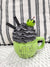 Rae Dunn "Witch's Brew" Double Sided Green Cauldron Mug & Pip Posh Design Faux Sweet Décor Poison Apple Whipped Topper Halloween Collection