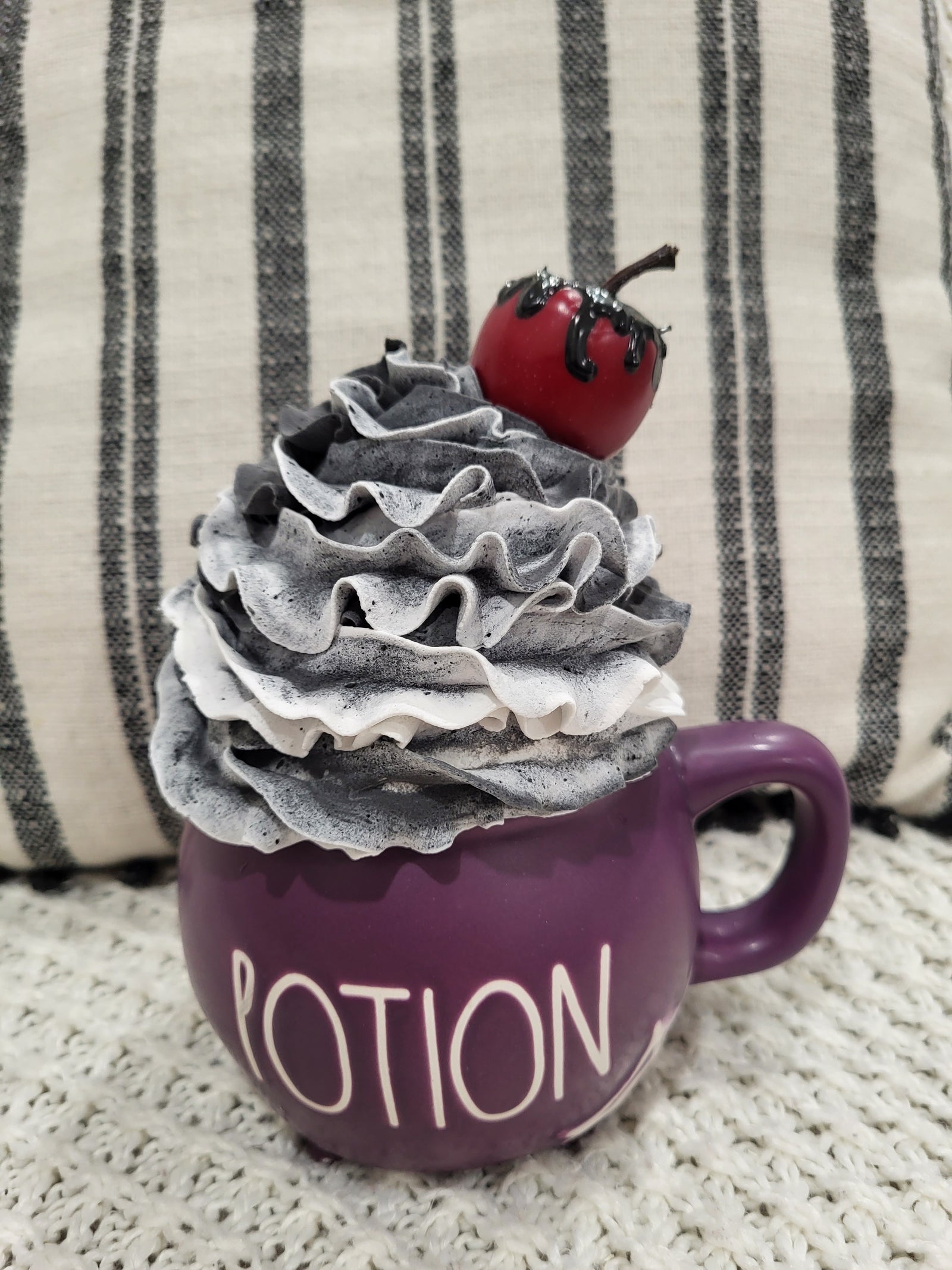 Rae Dunn "Potion" Spiderweb Purple Cauldron Mug & Pip Posh Design Faux Sweet Décor Whipped Poison Apple Halloween Collection