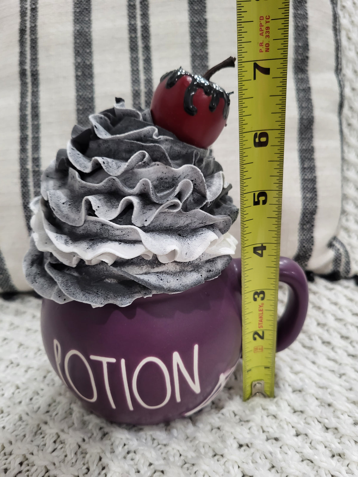 Rae Dunn &quot;Potion&quot; Spiderweb Purple Cauldron Mug &amp; Pip Posh Design Faux Sweet Décor Whipped Poison Apple Halloween Collection