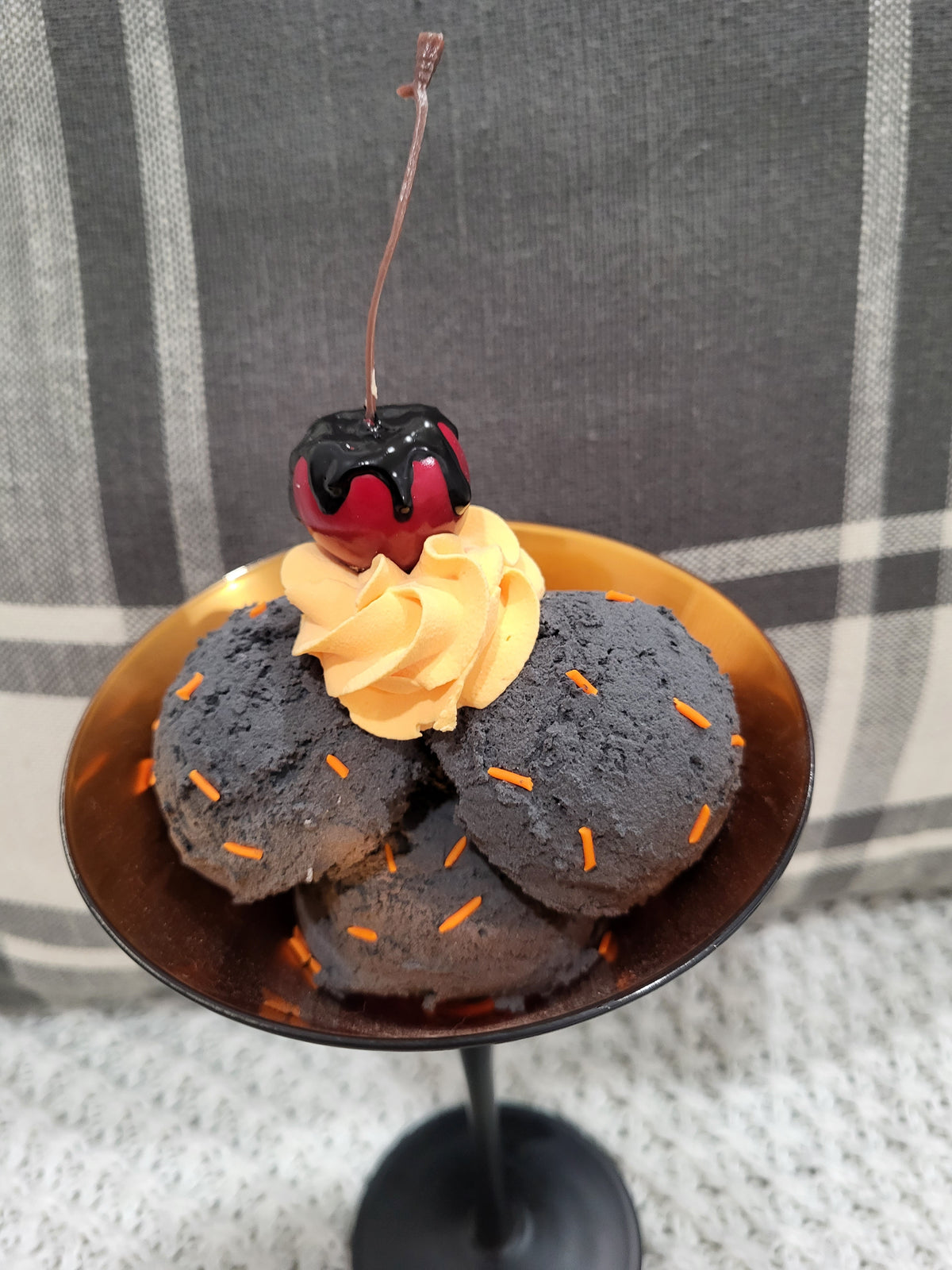 Pip Posh Design Faux Sweet Décor Dark Chocolate Poison Apple Ice Cream Sundae Dessert Collection