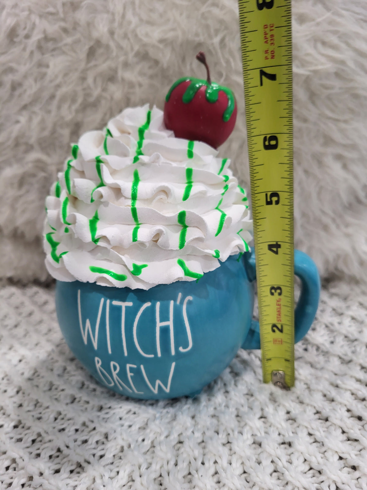 Rae Dunn &quot;Witch&#39;s Brew&quot; Cauldron Double Sided Mug &amp; Pip Posh Design Faux Sweet Décor Whipped Poison Apple Topper Halloween Collection