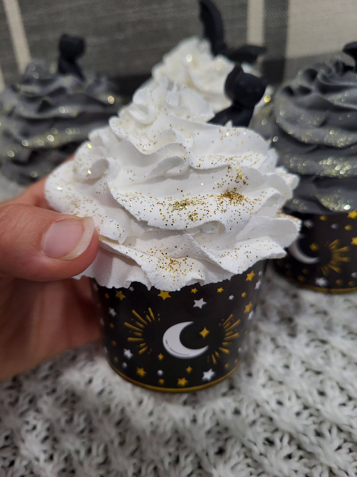 Pip Posh Design Faux Sweet Décor &quot;Hocus Pocus&quot; Cupcake Assortment Set Of 4 Halloween Collection