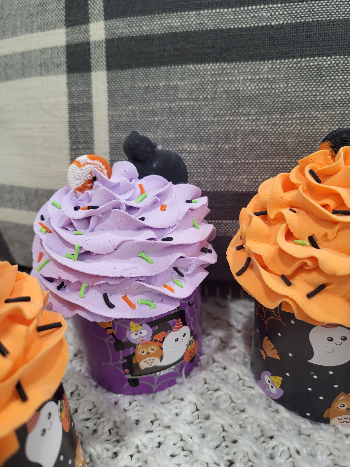 Pip Posh Design Faux Sweet Décor Ghost &amp; Friends Cupcake Assortment Set Of 4 Halloween Collection