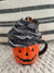 Pip Posh Design Faux Sweet Décor Mini Orange Pumpkin Mug & Black Whipped Topper Halloween Collection