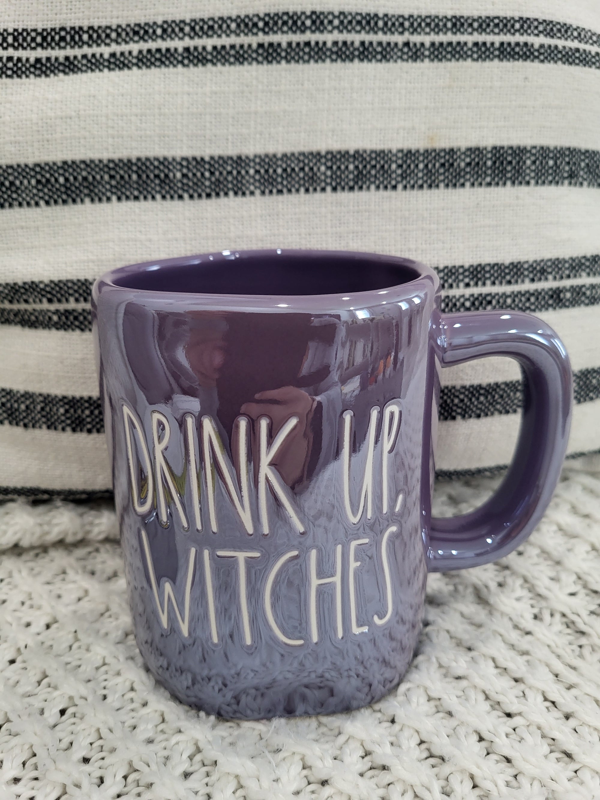 Rae Dunn "Drink UP, Witches" Purple Iridescent Mug Halloween Collection