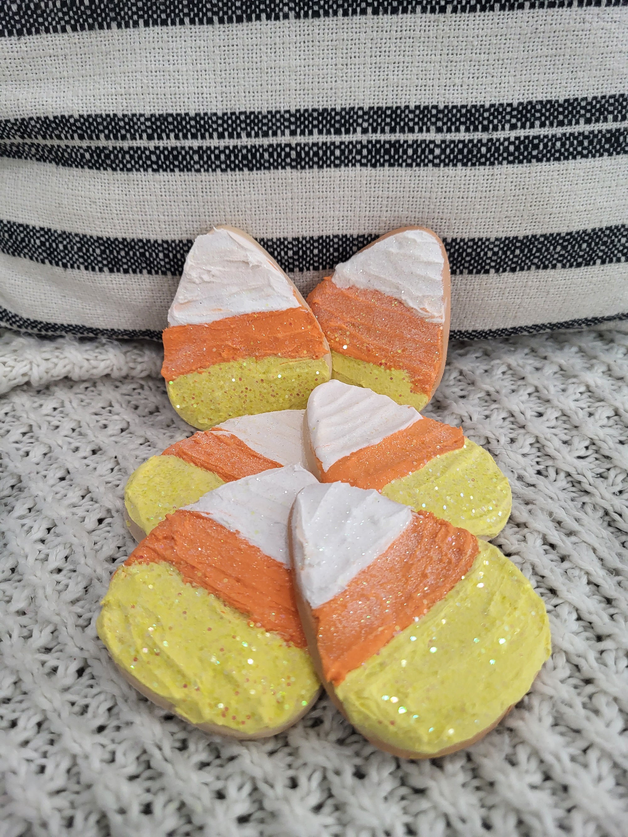 Pip Posh Design Faux Sweet Décor Frosted Candy Corn Sugar Cookies Set Of 6