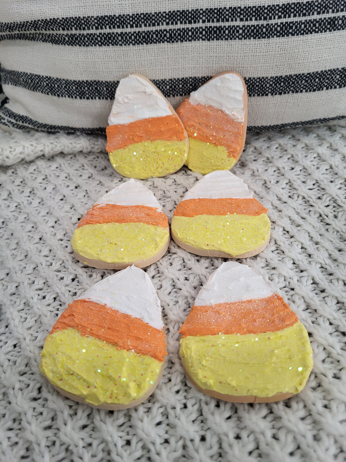 Pip Posh Design Faux Sweet Décor Frosted Candy Corn Sugar Cookies Set Of 6