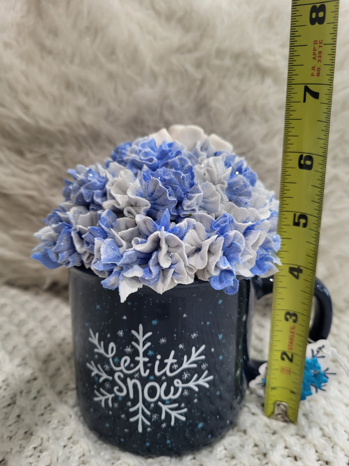 Pip Posh Design Faux Sweet Décor  &quot;Let It Snow&quot; Mug &amp; Marshmallow Whipped Topper Winter Collection