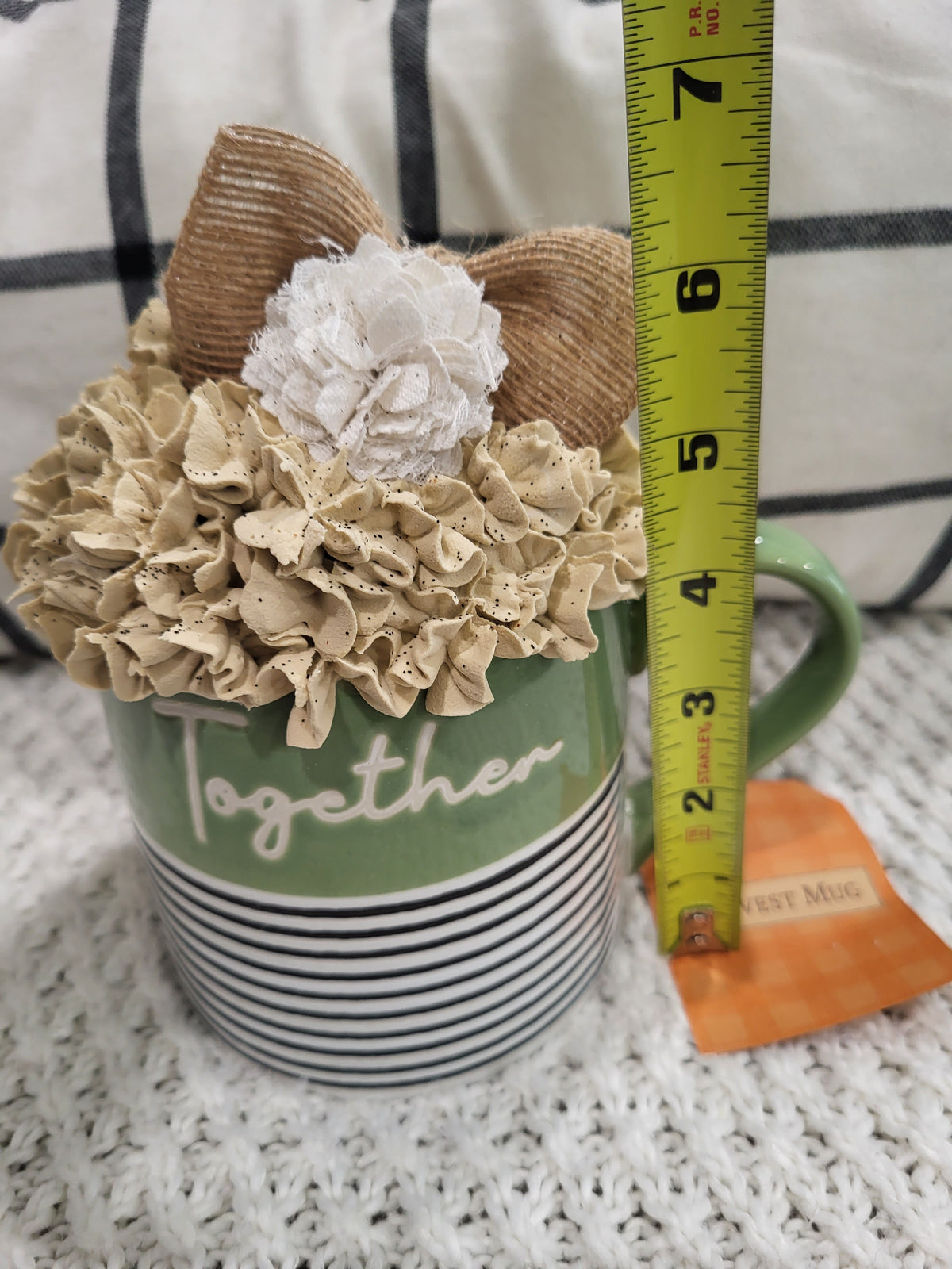 Pip Posh Design Faux Sweet Décor &quot;Together&quot; Mug &amp; Ivory Burlap Whipped Topper Fall Collection