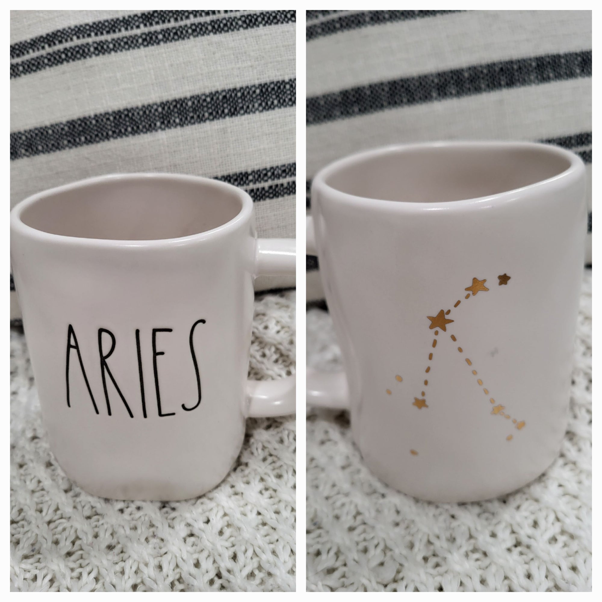 Rae Dunn " Aries" Stars Double Sided Mug Horoscope Collection