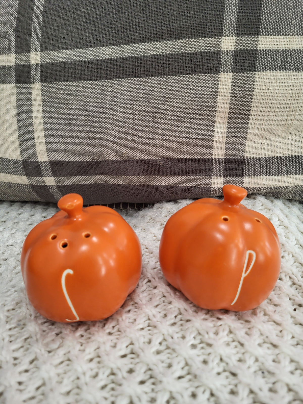 Rae Dunn &quot;S &amp; P&quot; Orange Pumpkin Salt And Pepper Shakers Fall Collection