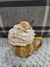 Pip Posh Design Faux Sweet Décor Mini Yellow Fall Mug & Whipped Ivory Cinnamon Topper Fall Collection