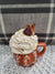 Pip Posh Design Faux Sweet Décor Mini Orange Fall Mug & Whipped Ivory Cinnamon Leaves Topper Fall Collection