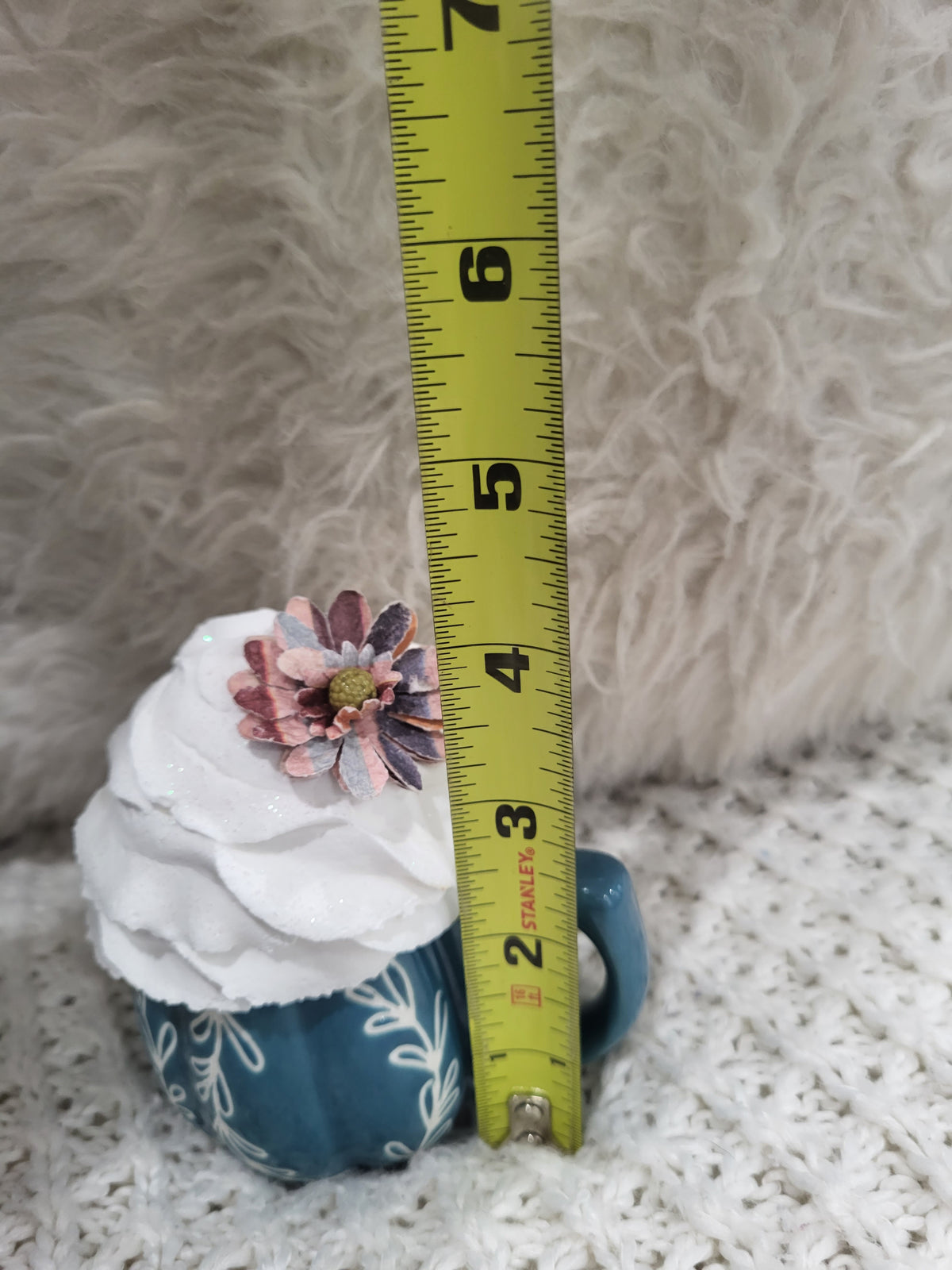 Pip Posh Design Faux Sweet Décor Mini Blue Fall Mug &amp; White Whipped Topper Fall Collection