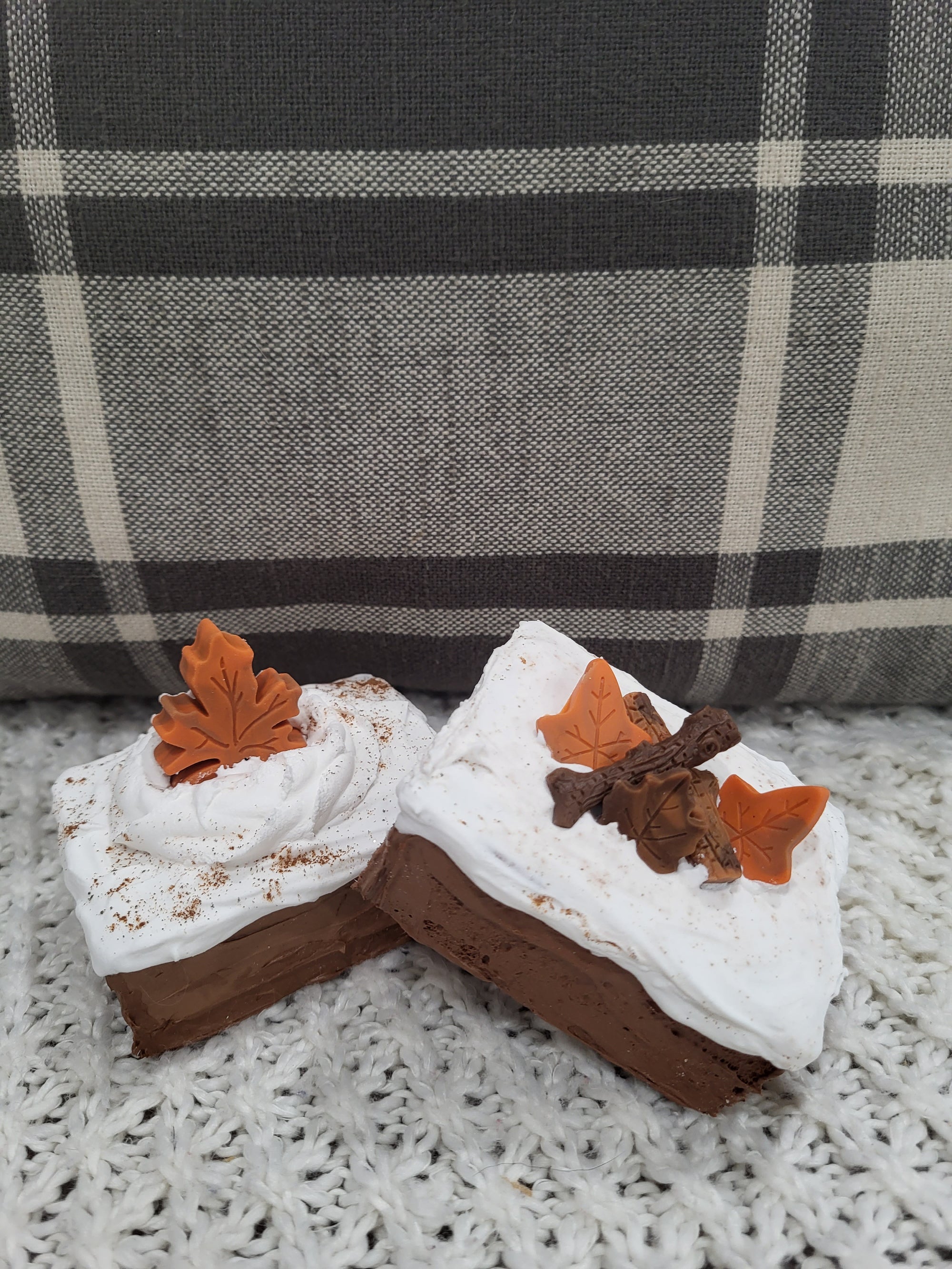 Pip Posh Design Faux Sweet Décor Vanilla Frosted Fall Brownies Set Of 2 Bakery Collection