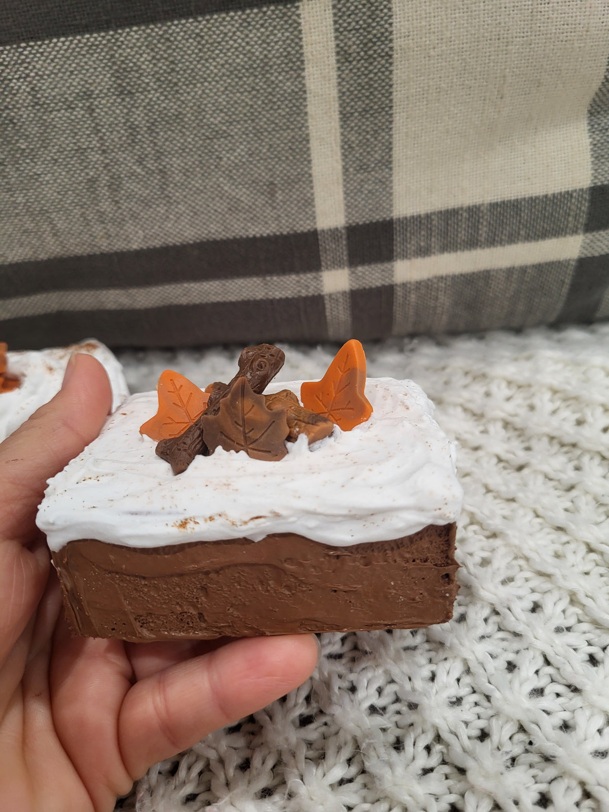 Pip Posh Design Faux Sweet Décor Vanilla Frosted Fall Brownies Set Of 2 Bakery Collection