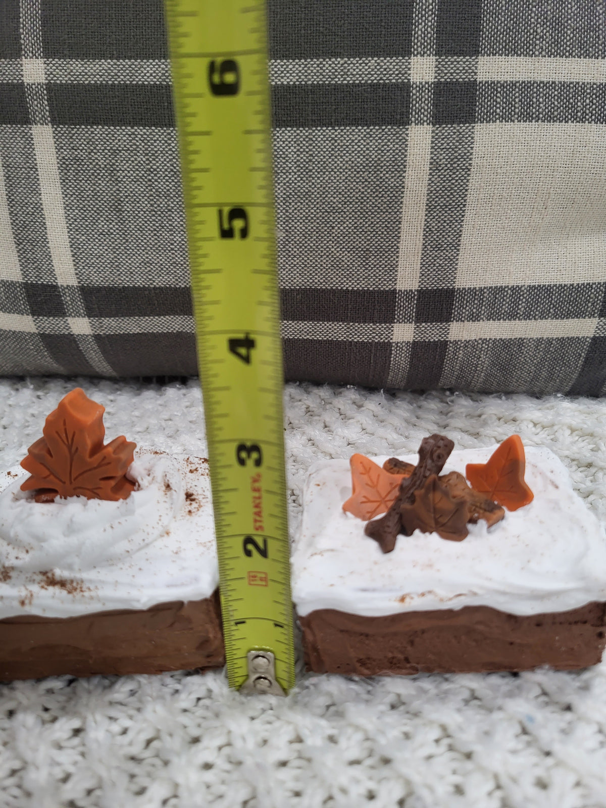 Pip Posh Design Faux Sweet Décor Vanilla Frosted Fall Brownies Set Of 2 Bakery Collection