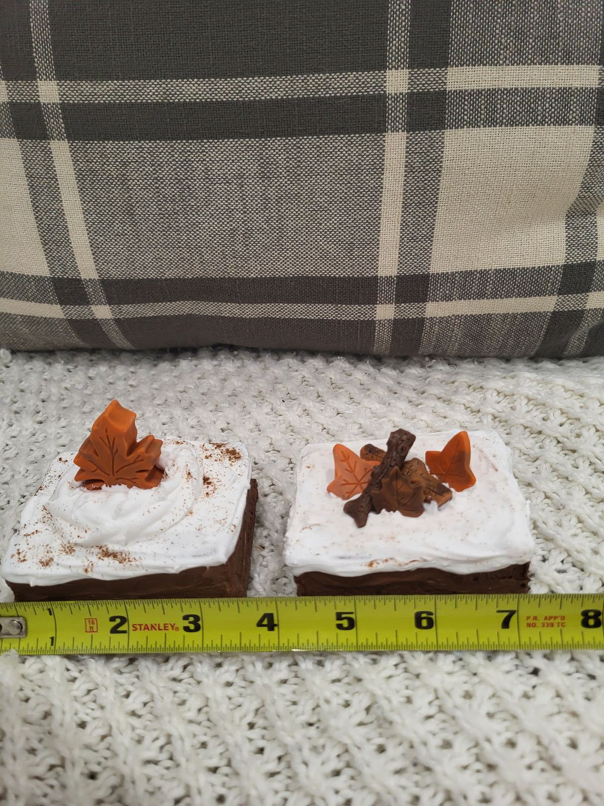 Pip Posh Design Faux Sweet Décor Vanilla Frosted Fall Brownies Set Of 2 Bakery Collection